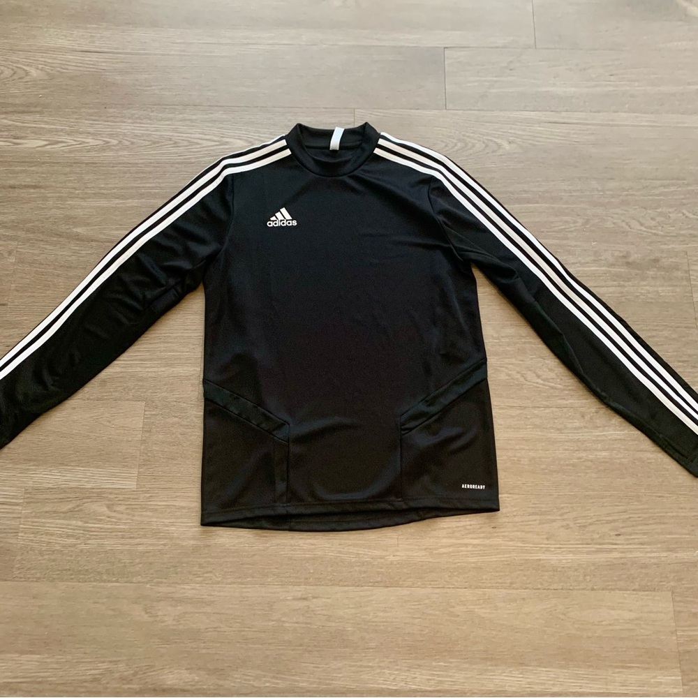 adidas Black Long-Sleeve Athletic Top